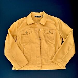 Larry Levine Stretch Jacket Mustard Yellow Comfortable Size M Transitional NWOT